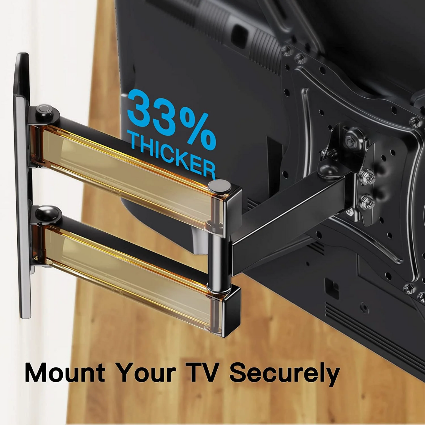 Full Motion TV Wall Mount Bracket, Articulating Arms Swivel Tilt Extension Rotation, Fits Most 26-60 inch Flat Curved LED LCD OLED TVs, Max 400x400mm Holds up to 88lbs