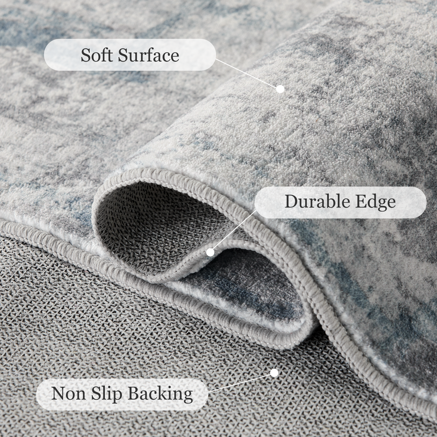 8'x10' Boho Area Rugs for Living Room, Machine Washable Area Rug with Non-Slip Backing, Stain Resistant Non-Shed Carpet for Bedroom, Dining Room, Dorm, Office