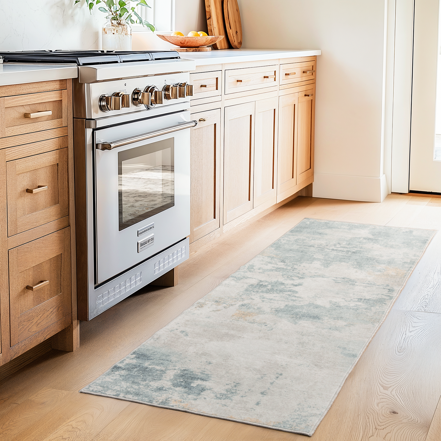 2'x6' Boho Runner Rug for Hallway, Machine Washable Stain Resistant Non-Shed Carpet, Runner Rug with Non-Slip Backing for Kitchen, Entryway, Bedroom, Laundry, Bathroom