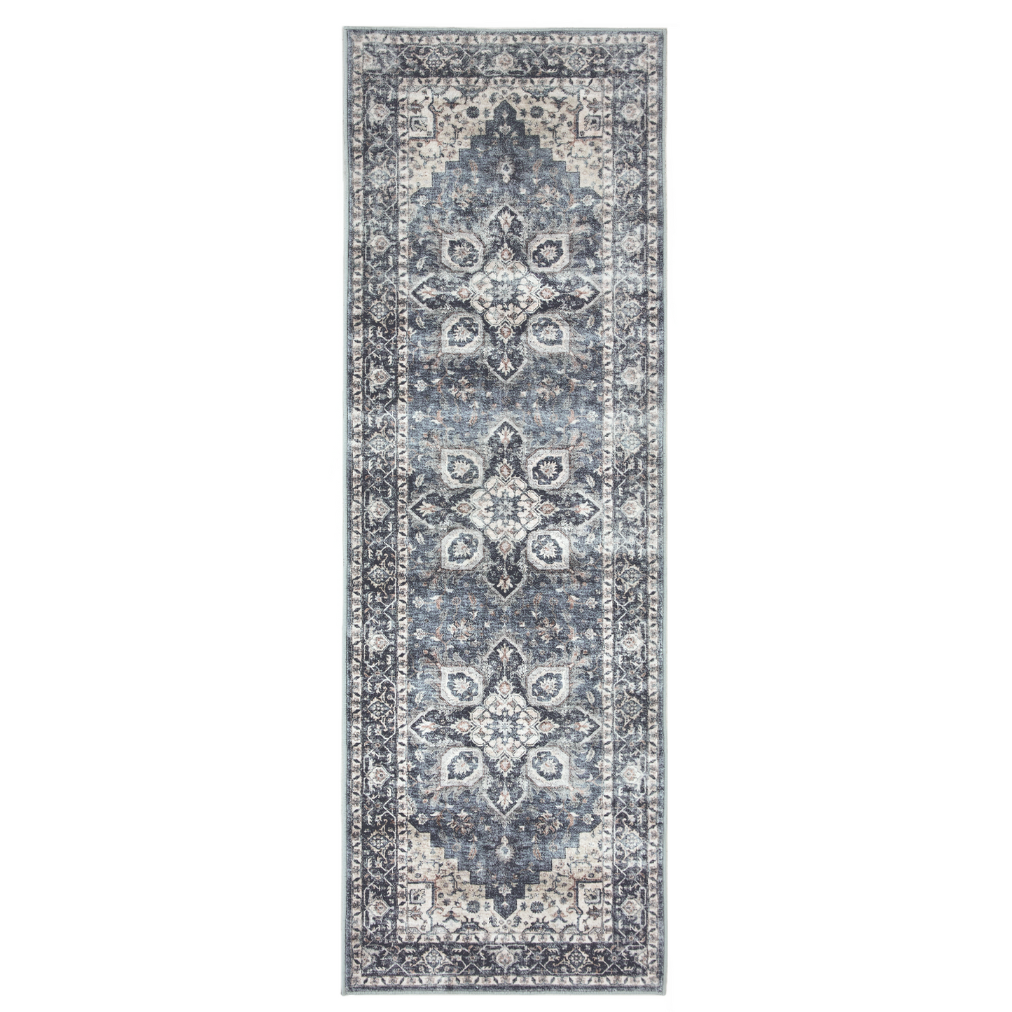 2'x6' Boho Area Rugs for Living Room, Machine Washable Area Rug with Non-Slip Backing, Stain Resistant Non-Shed Carpet for Bedroom, Dining Room, Dorm, Office