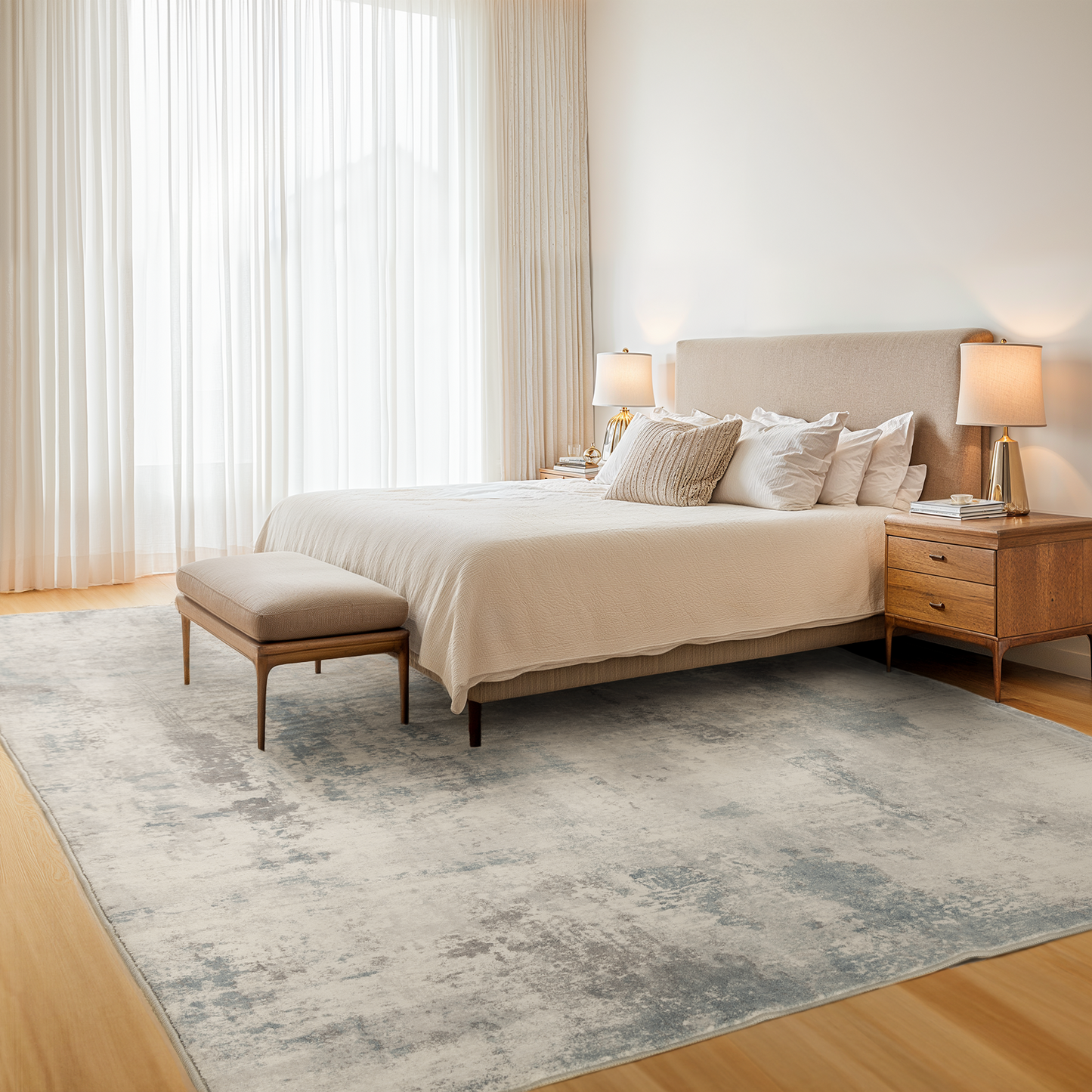 8'x10' Boho Area Rugs for Living Room, Machine Washable Area Rug with Non-Slip Backing, Stain Resistant Non-Shed Carpet for Bedroom, Dining Room, Dorm, Office