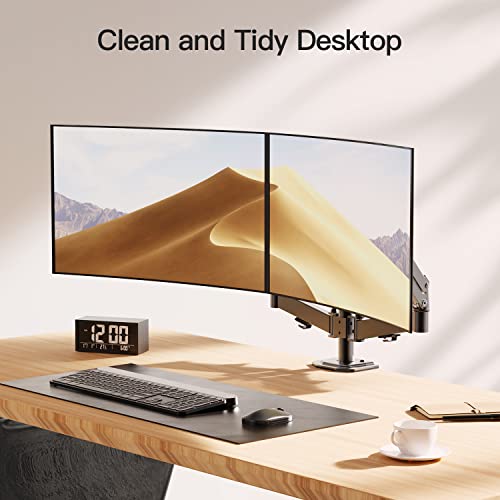 ErGear Dual Monitor Stand, Adjustable Monitor Desk Mount for Up to 30in Screens, Full Motion Gas Spring Monitor Arm Holds Up to 17.6LBS, Max VESA 100x100mm