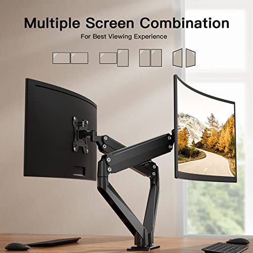 ErGear Dual Monitor Stand, Dual Monitor Mount for 13-30 inch Screens up to 17.6lbs, VESA 75x75mm-100x100mm, Dual Monitor Arms for Home and Office