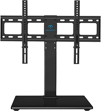 PERLESMITH Universal Swivel TV Stand Base, Table Top TV Stand for 37 to 65, 70 inch LCD LED TVs, Height Adjustable TV Mount Stand with Tempered Glass Base, VESA 600x400mm, Holds up to 88lbs, PSTVS13