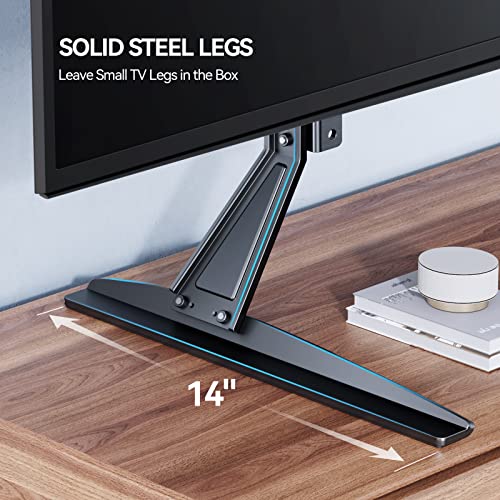PERLESMITH Universal Table Top TV Stand for 22-65 Inch Flat Screen, LCD TVs Premium Height Adjustable Leg Stand Holds up to 110lbs, VESA up to 800x500mm
