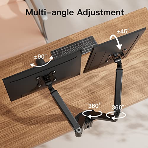 ErGear Dual Monitor Stand, Dual Monitor Mount for 13-30 inch Screens up to 17.6lbs, VESA 75x75mm-100x100mm, Dual Monitor Arms for Home and Office