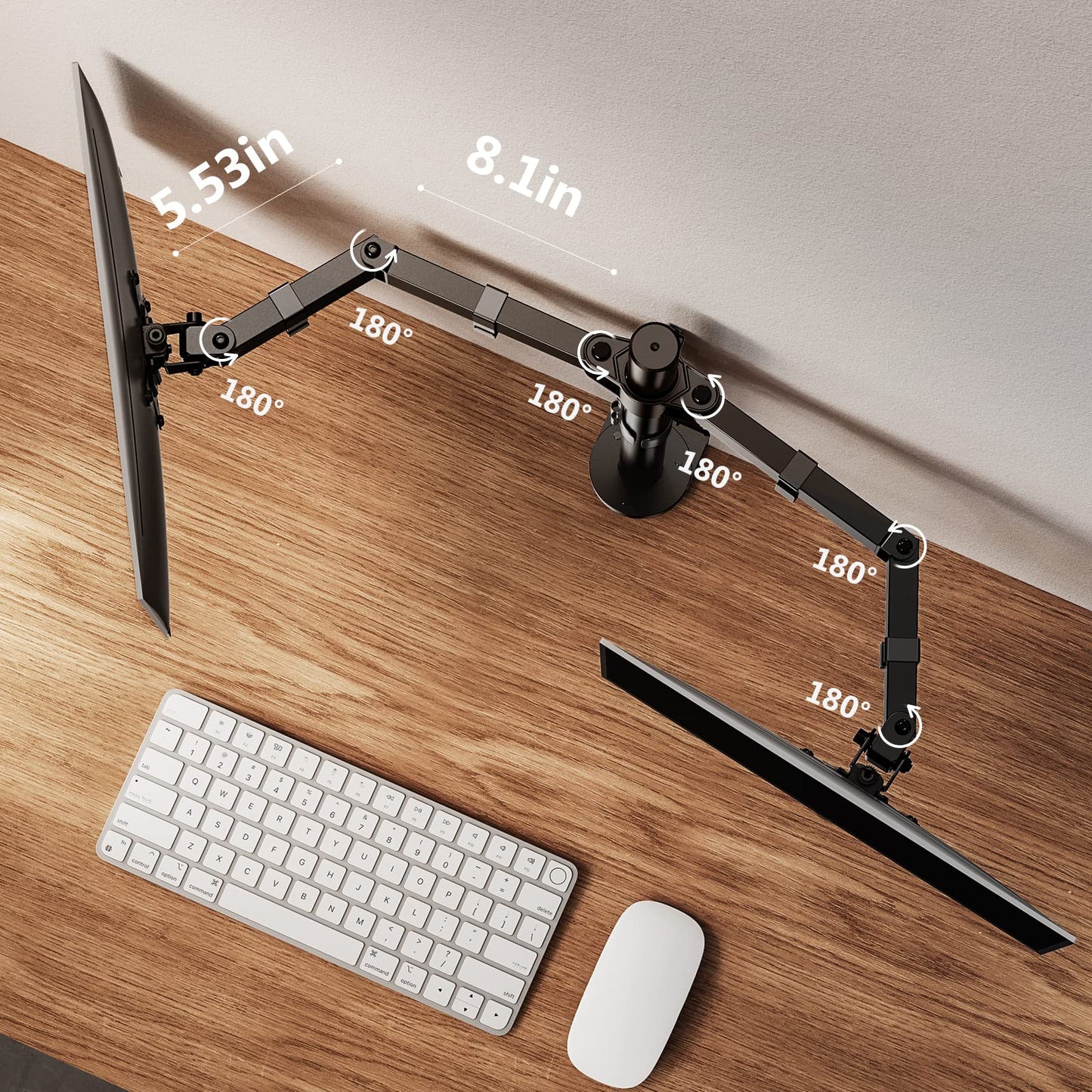 ErGear Dual Monitor Desk Mount, Fully Adjustable Dual Monitor Arm for 2 Computer Screens up to 32 inch, Heavy Duty Dual Monitor Stand for Desk, Holds up to 17.6 lbs per Arm, EGCM1