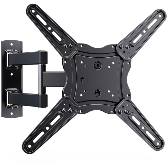 Full Motion TV Wall Mount Bracket, Articulating Arms Swivel Tilt Extension Rotation, Fits Most 26-60 inch Flat Curved LED LCD OLED TVs, Max 400x400mm Holds up to 88lbs