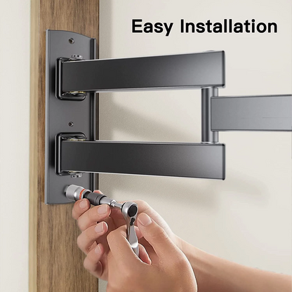 Full Motion TV Wall Mount Bracket, Articulating Arms Swivel Tilt Extension Rotation, Fits Most 26-60 inch Flat Curved LED LCD OLED TVs, Max 400x400mm Holds up to 88lbs