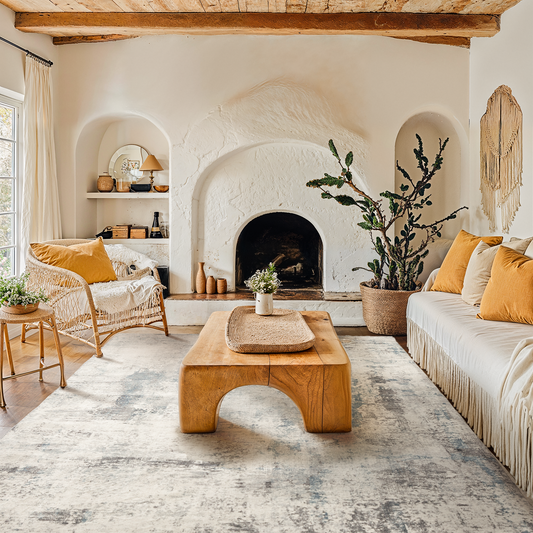 8'x10' Boho Area Rugs for Living Room, Machine Washable Area Rug with Non-Slip Backing, Stain Resistant Non-Shed Carpet for Bedroom, Dining Room, Dorm, Office