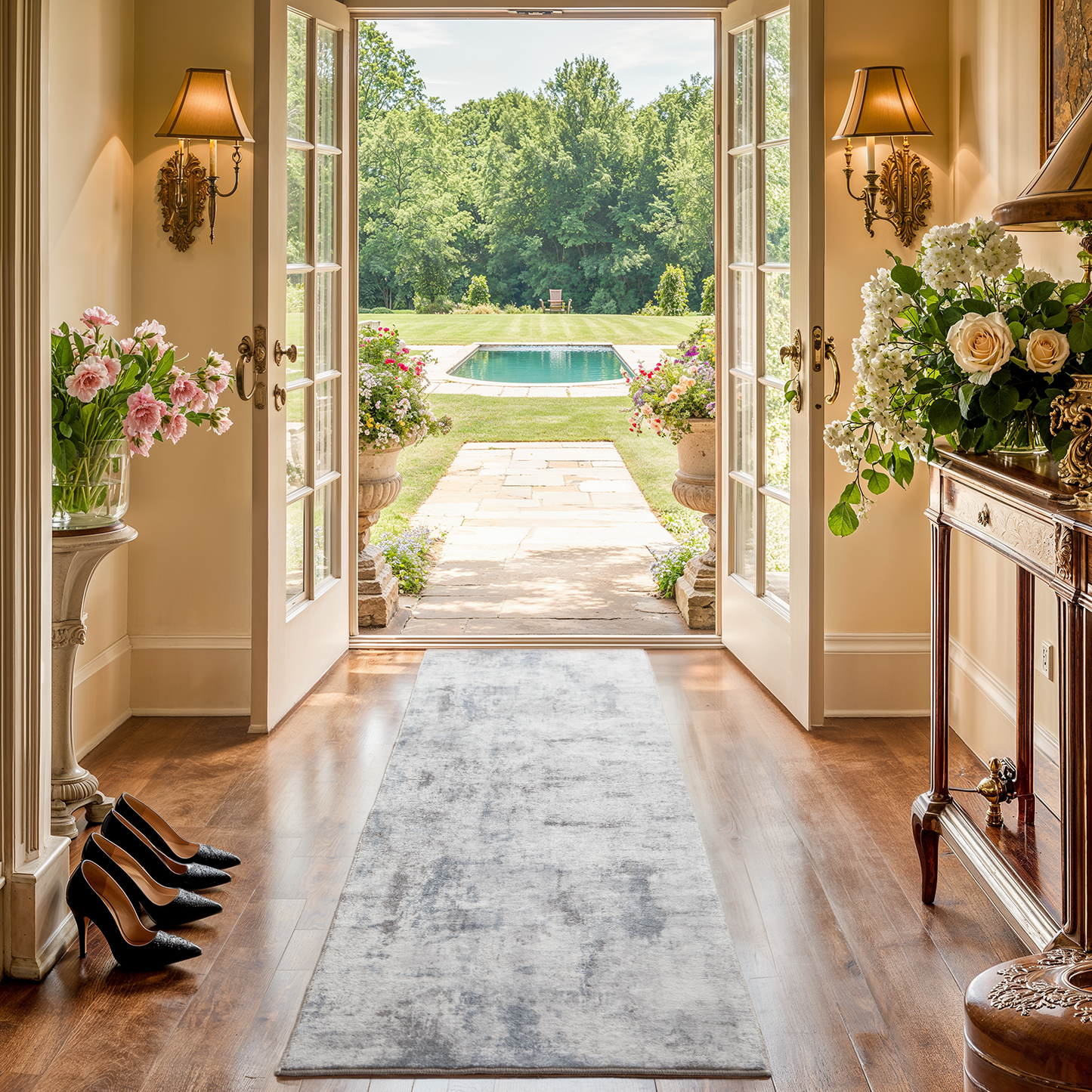 2'x6' Boho Runner Rug for Hallway, Machine Washable Stain Resistant Non-Shed Carpet, Runner Rug with Non-Slip Backing for Kitchen, Entryway, Bedroom, Laundry, Bathroom