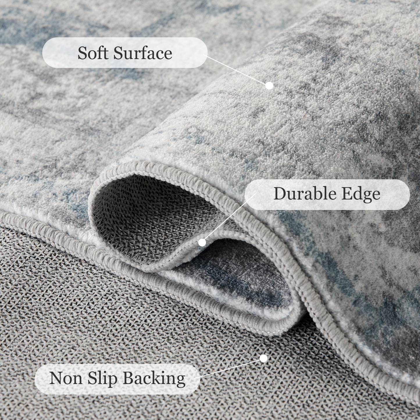 2'x6' Boho Runner Rug for Hallway, Machine Washable Stain Resistant Non-Shed Carpet, Runner Rug with Non-Slip Backing for Kitchen, Entryway, Bedroom, Laundry, Bathroom