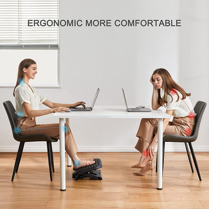 Adjustable Under Desk Footrest with Massage, Foot Stool Under Desk with 3 Height Adjustment & 30 Degree Tilt Angle for Home, Office