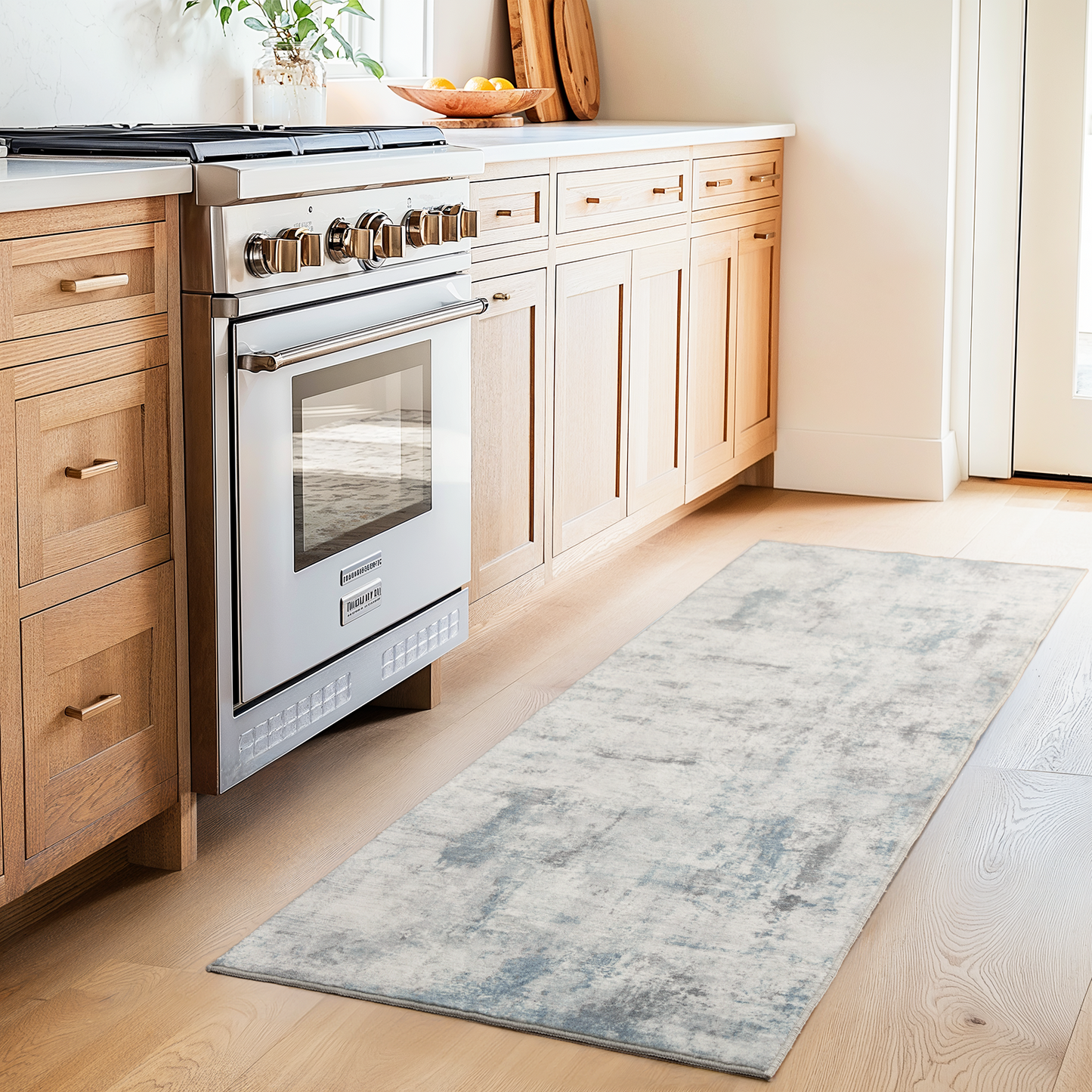 2'x6' Boho Runner Rug for Hallway, Machine Washable Stain Resistant Non-Shed Carpet, Runner Rug with Non-Slip Backing for Kitchen, Entryway, Bedroom, Laundry, Bathroom