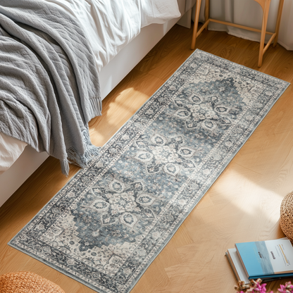 2'x6' Boho Area Rugs for Living Room, Machine Washable Area Rug with Non-Slip Backing, Stain Resistant Non-Shed Carpet for Bedroom, Dining Room, Dorm, Office