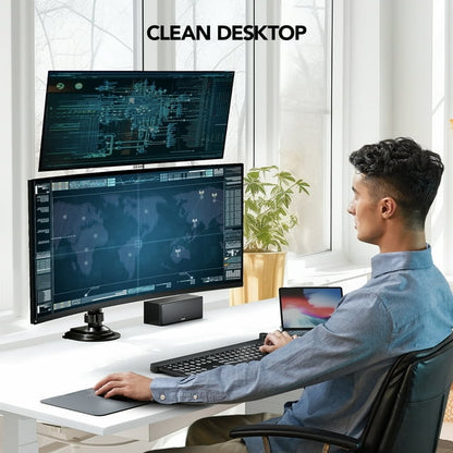 Dual Monitor Stand Fits Two 17-32 inch Screens with Height Adjustable Gas Spring Arm