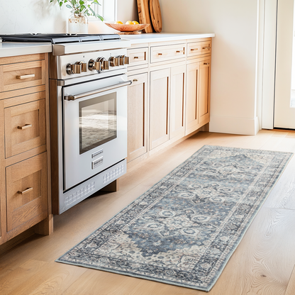 2'x6' Boho Area Rugs for Living Room, Machine Washable Area Rug with Non-Slip Backing, Stain Resistant Non-Shed Carpet for Bedroom, Dining Room, Dorm, Office
