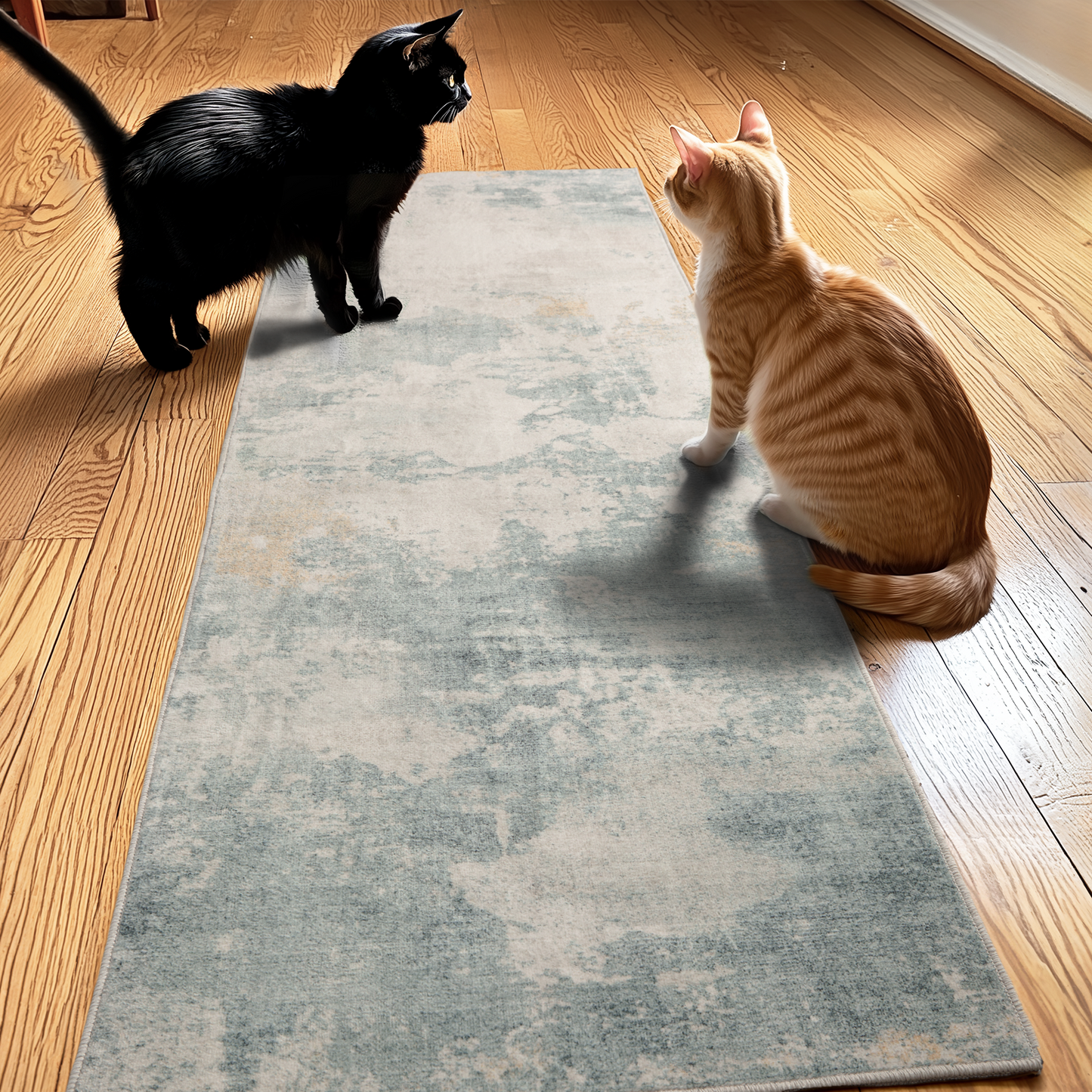 2'x6' Boho Runner Rug for Hallway, Machine Washable Stain Resistant Non-Shed Carpet, Runner Rug with Non-Slip Backing for Kitchen, Entryway, Bedroom, Laundry, Bathroom