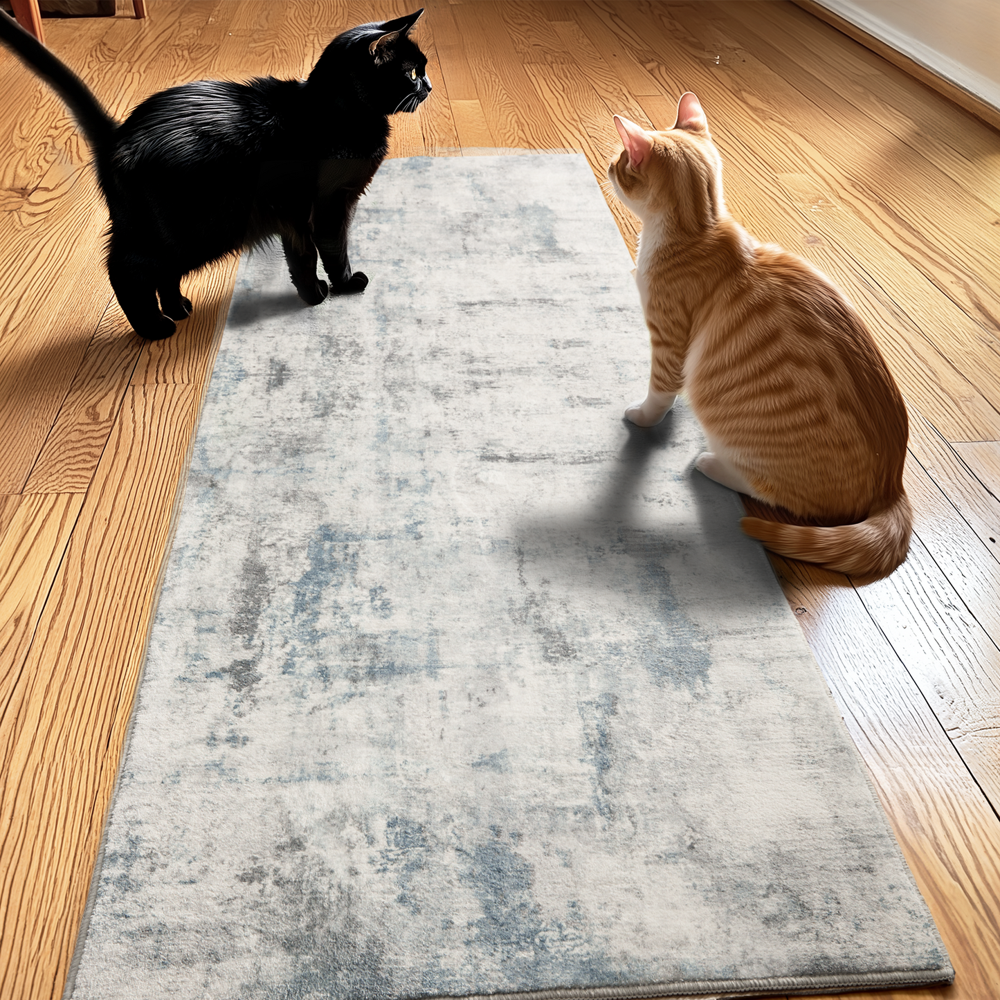 2'x6' Boho Runner Rug for Hallway, Machine Washable Stain Resistant Non-Shed Carpet, Runner Rug with Non-Slip Backing for Kitchen, Entryway, Bedroom, Laundry, Bathroom