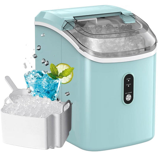 Philergo Nugget Ice Maker Countertop 33lbs/24H with Self-Cleaning for Home/Kitchen/Office, Green