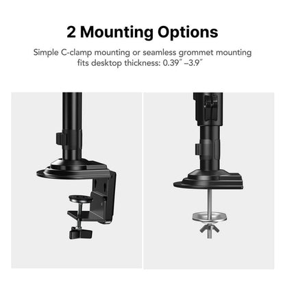 Dual Monitor Stand Fits Two 17-32 inch Screens with Height Adjustable Gas Spring Arm