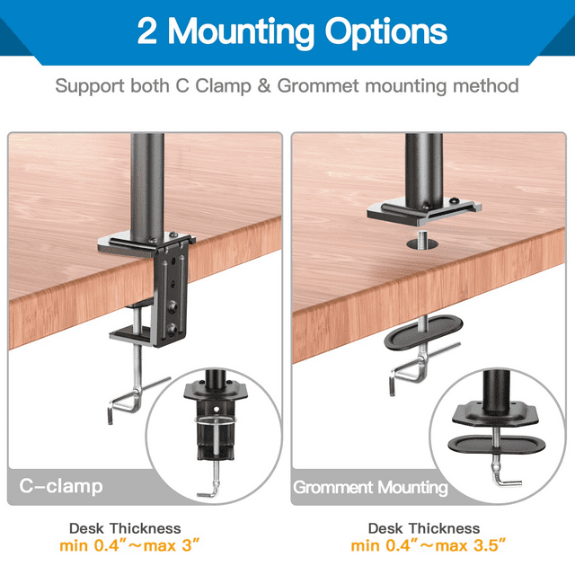 Single Monitor Stand Mount, Height Adjustable Stand Fits 13" to 32" Screen