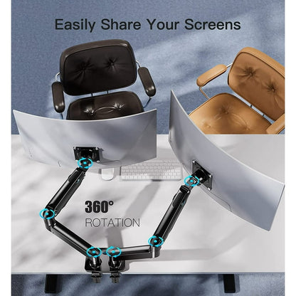 Dual Monitor Stand Mount Fits 13-35 inch Screens with USB, Hold up to 26.4 lbs