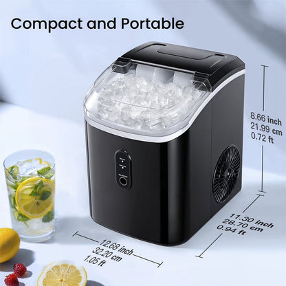 Philergo Nugget Ice Maker Countertop, 35lbs/24H with Self-Cleaning Function for Home/Kitchen/Office, Black