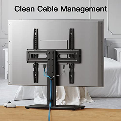 PERLESMITH Universal TV Stand Table Top TV Base for 32 to 60 inch LCD LED OLED 4K Flat Screen TVs-Height Adjustable TV Mount Stand with Tempered Glass Base, VESA 400x400mm,Holds up to 88lbs PSTVS15