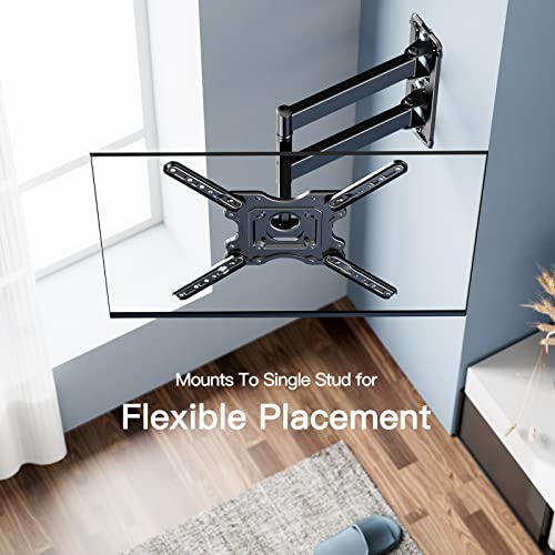 PERLESMITH UL Listed Full Motion TV Wall Mount for Most 26-60 inch Flat Curved OLED 4K TVs up to 88lbs, Wall Mount TV Bracket with Swivel & Extension Arm, Tilt, Leveling, Max VESA 400x400mm, PSMFK12