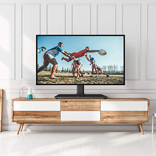 PERLESMITH TV Stand - Table Top TV Stand for 32-55 inch LCD LED TVs - Height Adjustable TV Base Stand with Tempered Glass Base & Wire Management, VESA 400x400mm