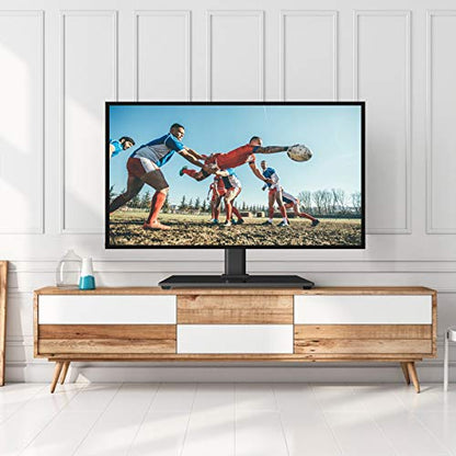 PERLESMITH TV Stand - Table Top TV Stand for 32-55 inch LCD LED TVs - Height Adjustable TV Base Stand with Tempered Glass Base & Wire Management, VESA 400x400mm