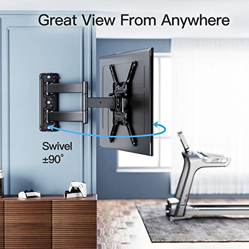 PERLESMITH UL Listed Full Motion TV Wall Mount for Most 26-60 inch Flat Curved OLED 4K TVs up to 88lbs, Wall Mount TV Bracket with Swivel & Extension Arm, Tilt, Leveling, Max VESA 400x400mm, PSMFK12