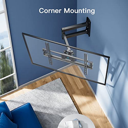 PERLESMITH TV Wall Mount for 26–55 inch TVs up to 70 lbs, Full Motion TV Mount Bracket with Swivel, Tilt, Level Adjustment, Corner TV Mount with Articulating Arm, Max VESA 400x400mm, PSMFK7